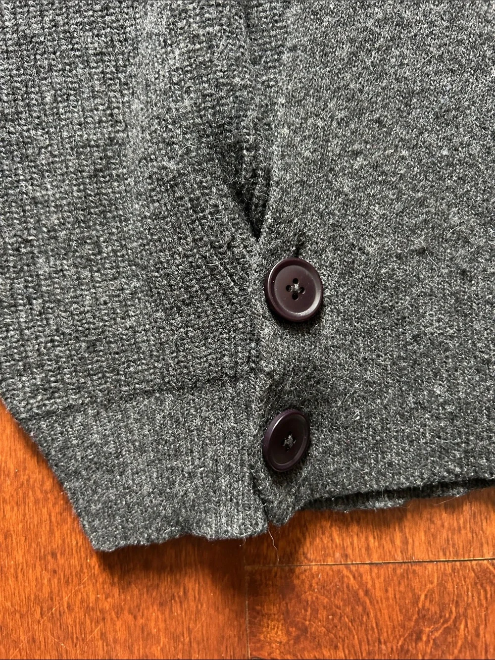 Lemaire  'Grey Melange' Men's Ribbed Shawl-Collar Wrap Cardigan, Size Small